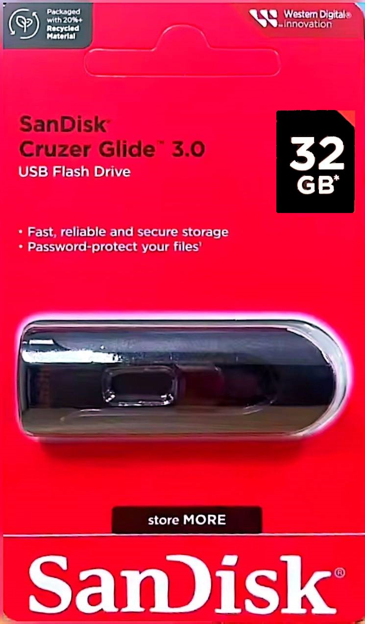 فلش مموری سن دیسک مدل CRUZER GLIDE ظرفیت 32 گیگابایت با رابط USB 3.0 اصل مالزی