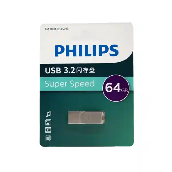 فلش مموری فیلیپس مدل FM30U Super Speed ظرفیت 64 گیگابایت با رابط USB 3.2 و Type C