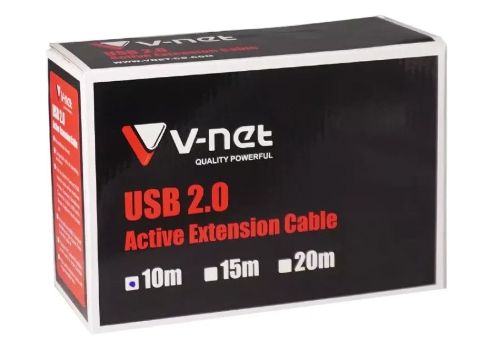 کابل افزایش طول اکتیو  USB 2.0  وی نت 10 متری مدل V-E5 نویزگیردار